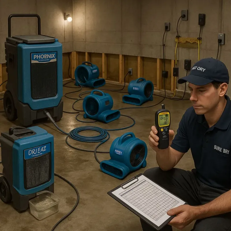 Structural Drying and Dehumidification process in Throckmorton County, TX